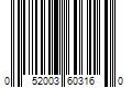 Barcode Image for UPC code 052003603160