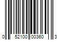 Barcode Image for UPC code 052100003603