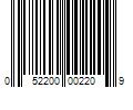 Barcode Image for UPC code 052200002209