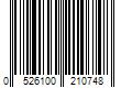 Barcode Image for UPC code 0526100210748