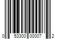 Barcode Image for UPC code 053300000072