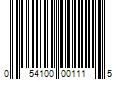 Barcode Image for UPC code 054100001115