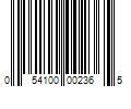 Barcode Image for UPC code 054100002365