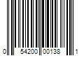 Barcode Image for UPC code 054200001381