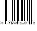 Barcode Image for UPC code 054200003309