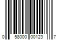 Barcode Image for UPC code 058000001237