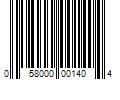 Barcode Image for UPC code 058000001404