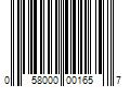 Barcode Image for UPC code 058000001657