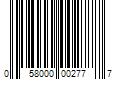 Barcode Image for UPC code 058000002777