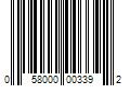 Barcode Image for UPC code 058000003392