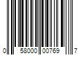 Barcode Image for UPC code 058000007697