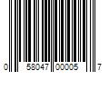 Barcode Image for UPC code 058047000057