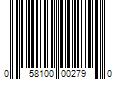 Barcode Image for UPC code 058100002790