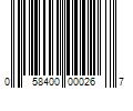 Barcode Image for UPC code 058400000267