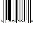 Barcode Image for UPC code 058500000426