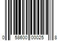 Barcode Image for UPC code 058600000258