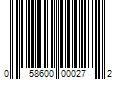 Barcode Image for UPC code 058600000272