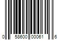 Barcode Image for UPC code 058600000616