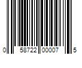 Barcode Image for UPC code 058722000075