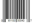 Barcode Image for UPC code 061100000437