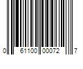 Barcode Image for UPC code 061100000727