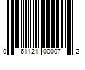 Barcode Image for UPC code 061121000072