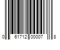 Barcode Image for UPC code 061712000078. Product Name: 