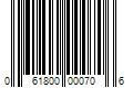 Barcode Image for UPC code 061800000706