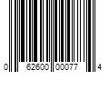 Barcode Image for UPC code 062600000774