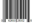 Barcode Image for UPC code 062600250025