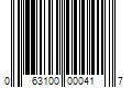 Barcode Image for UPC code 063100000417