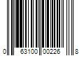 Barcode Image for UPC code 063100002268