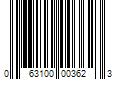 Barcode Image for UPC code 063100003623