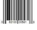 Barcode Image for UPC code 063100005818