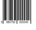 Barcode Image for UPC code 0650753000040