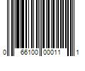 Barcode Image for UPC code 066100000111. Product Name: 