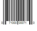 Barcode Image for UPC code 071000000710