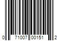 Barcode Image for UPC code 071007001512