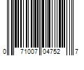 Barcode Image for UPC code 071007047527