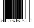 Barcode Image for UPC code 071100001747