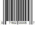 Barcode Image for UPC code 071602000057