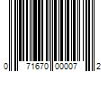 Barcode Image for UPC code 071670000072