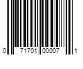 Barcode Image for UPC code 071701000071