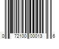 Barcode Image for UPC code 072100000136