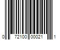 Barcode Image for UPC code 072100000211. Product Name: 