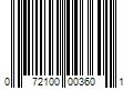 Barcode Image for UPC code 072100003601