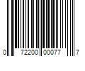 Barcode Image for UPC code 072200000777