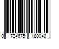 Barcode Image for UPC code 0724675180040