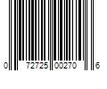 Barcode Image for UPC code 072725002706