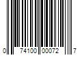 Barcode Image for UPC code 074100000727